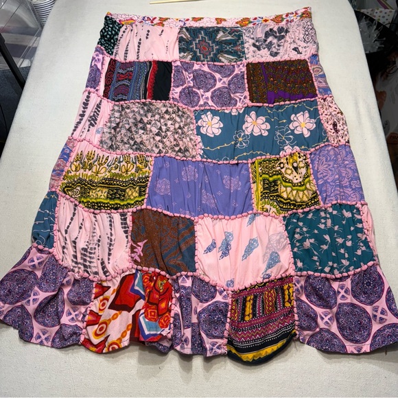 Patchwork Multicolor Skirt by Ana & Kate - Size Large - Picture 10 of 13